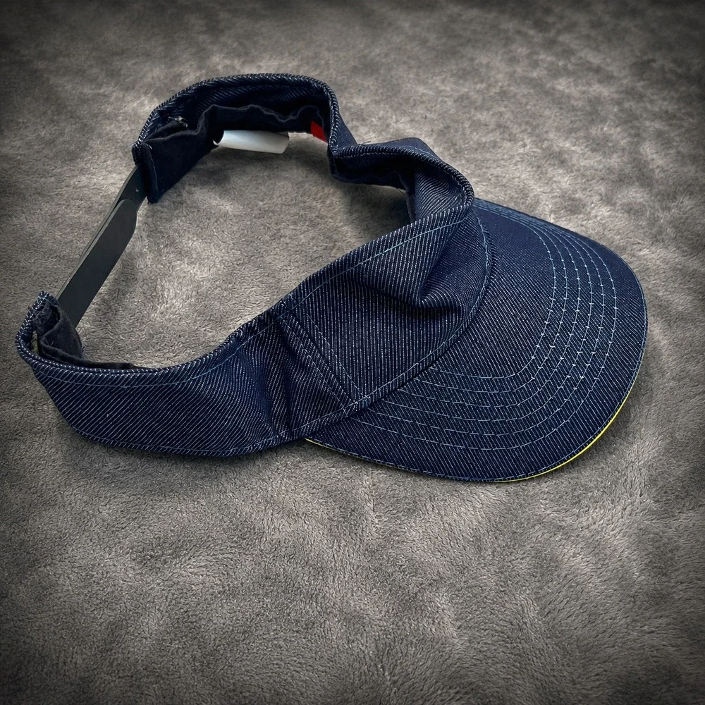 mcdonalds unisex visor hat promotional denim twill navy blue adjustable osfm